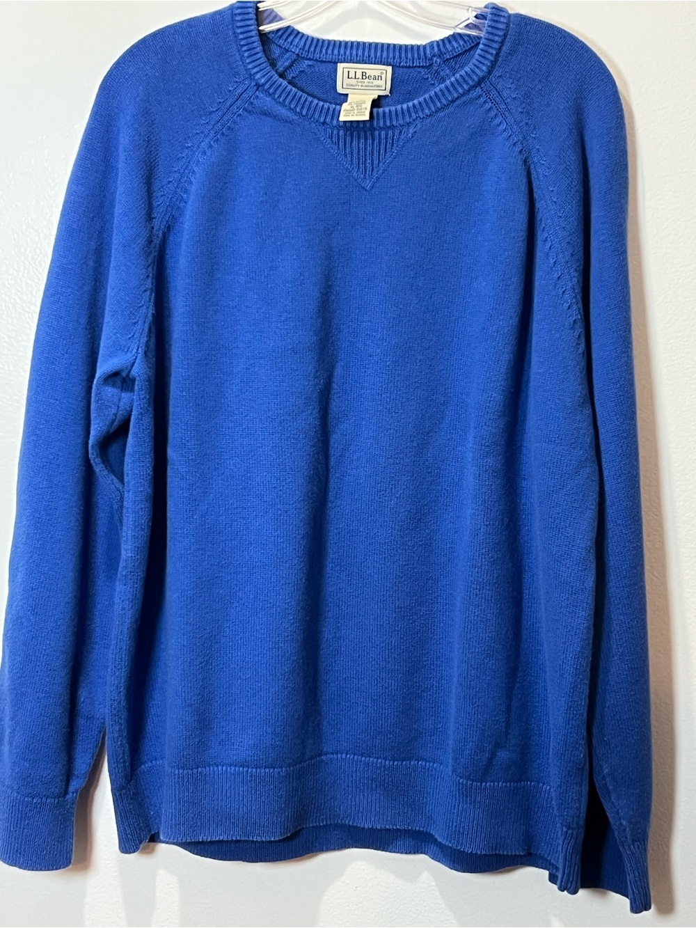 L.L. Bean Vivid Cobalt Blue Crewneck Sweater